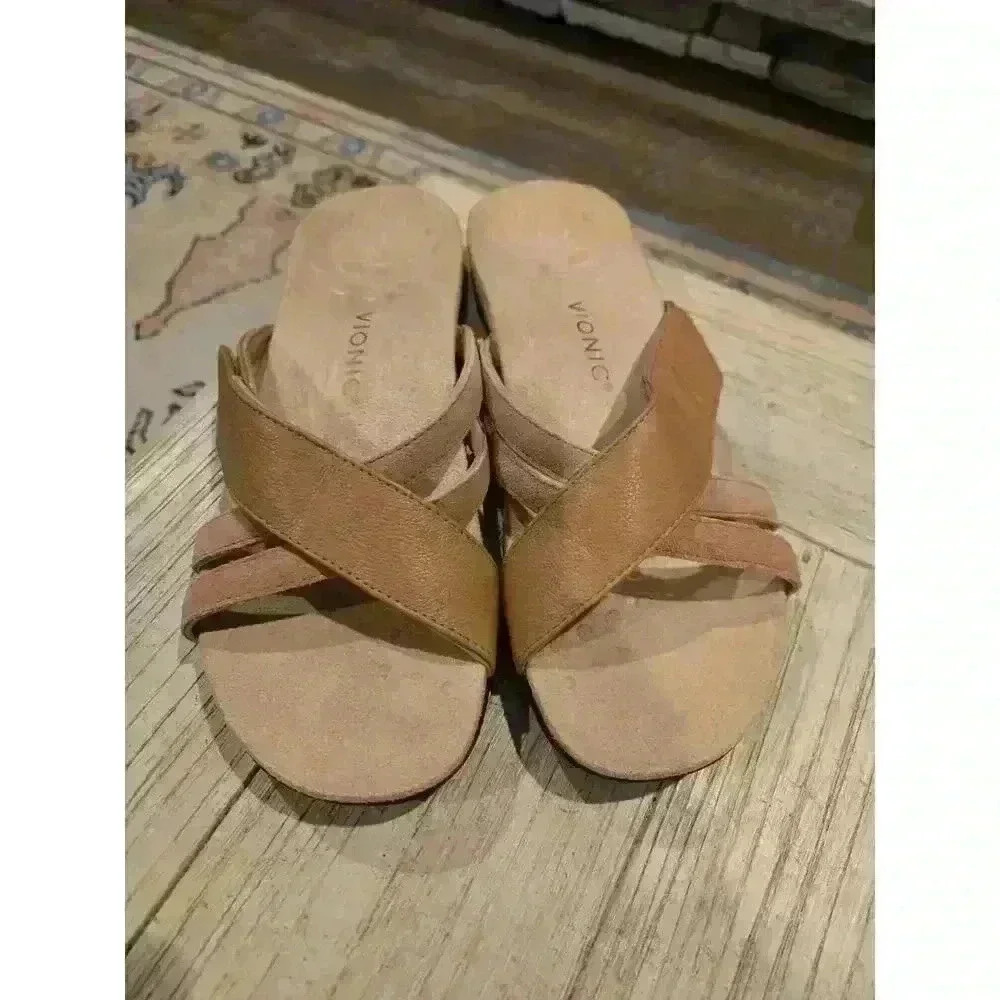 Vionic Zarie Women's Slide Sandal Brown Size 9 Casual NWT Comfort